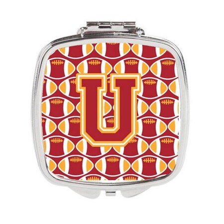 Carolines Treasures Letter U Football Cardinal and Gold Compact Mirror CJ1070-USCM